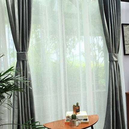 Tenda oscurante grigio effetto velluto