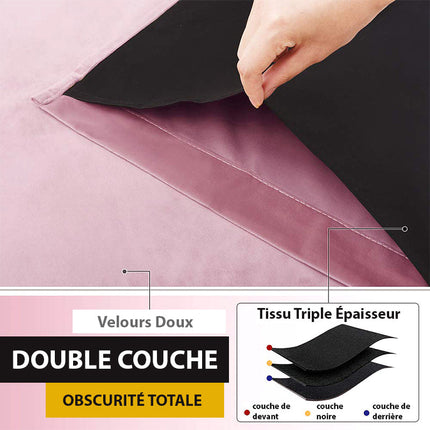 Tenda oscurante in velluto rosa