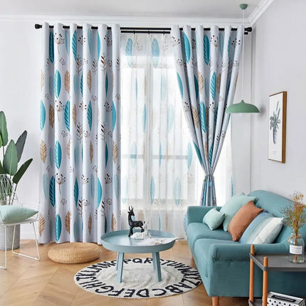 Tenda velata blu con motivo floreale