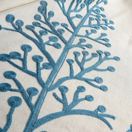 Tenda Oscurante Ricamata con Motivo Rami