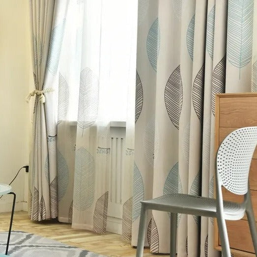 Tenda oscurante moderna foglie stilizzate