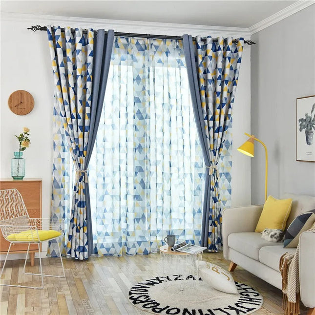Tenda oscurante moderna motivo geometrico