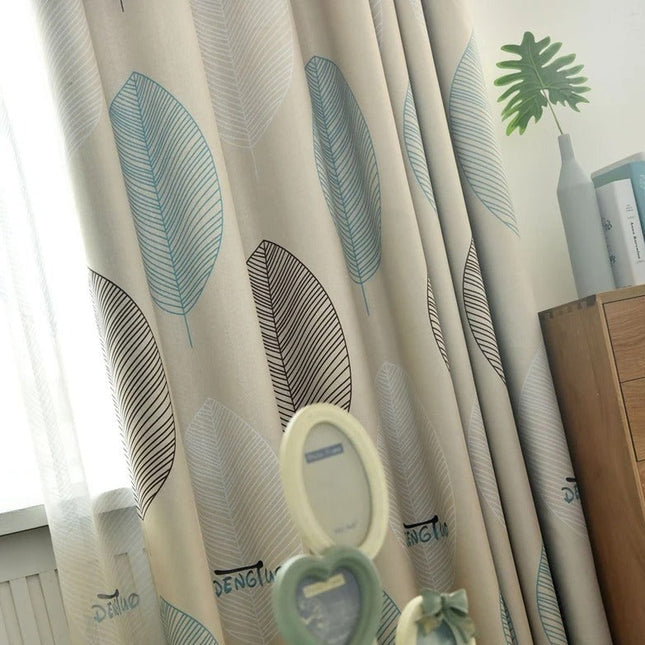 Tenda oscurante moderna foglie stilizzate
