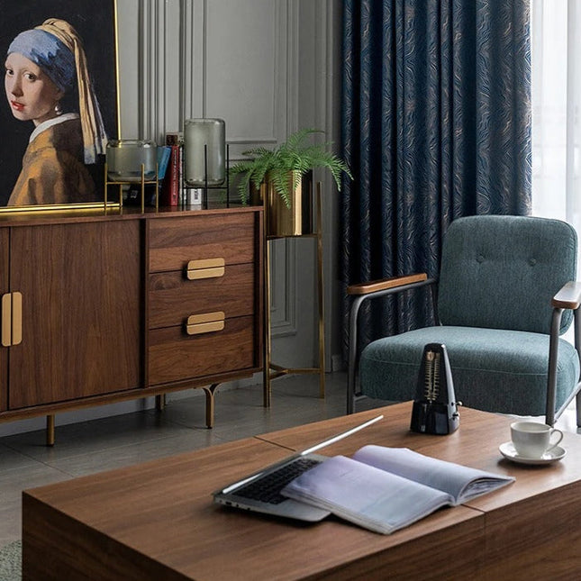 Tenda oscurante blu notte testurizzata