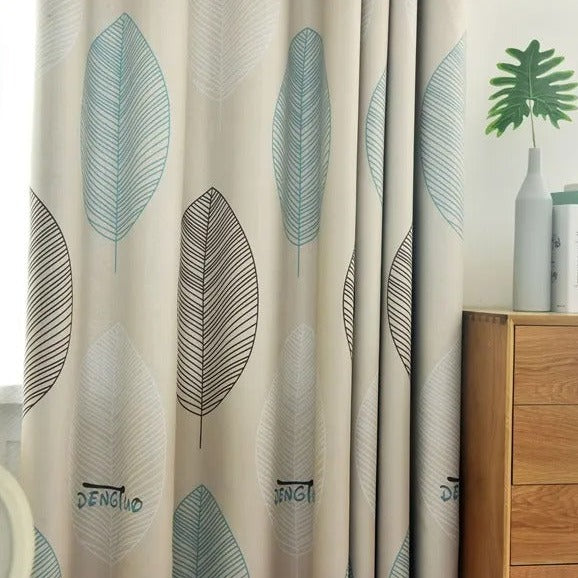 Tenda oscurante moderna foglie stilizzate
