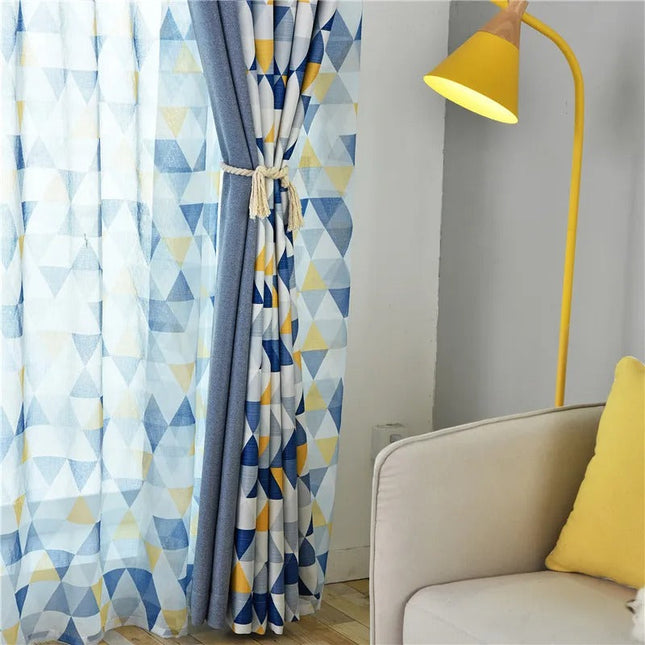 Tenda oscurante moderna motivo geometrico
