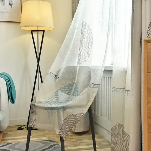 Tenda oscurante moderna foglie stilizzate