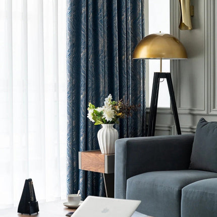 Tenda oscurante blu notte testurizzata