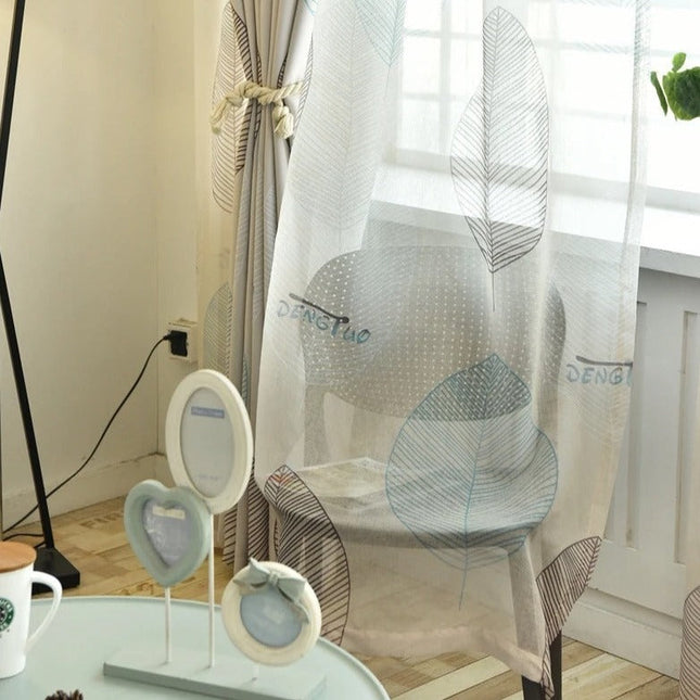 Tenda oscurante moderna foglie stilizzate