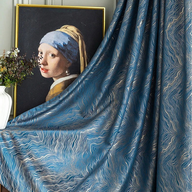 Tenda oscurante blu notte testurizzata