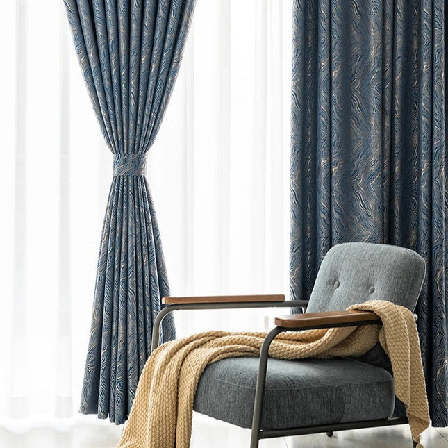 Tenda oscurante blu notte testurizzata