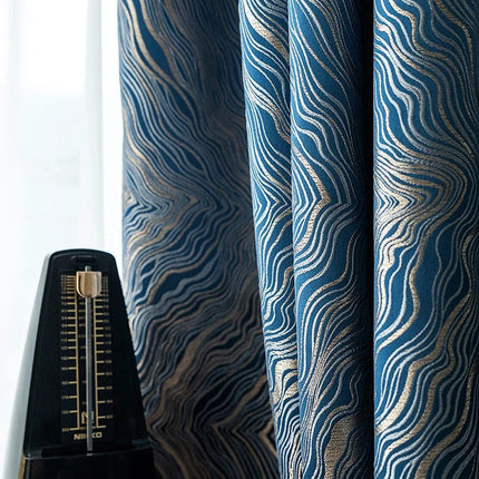 Tenda oscurante blu notte testurizzata