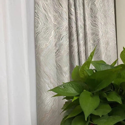 Tenda oscurante jacquard motivo argento