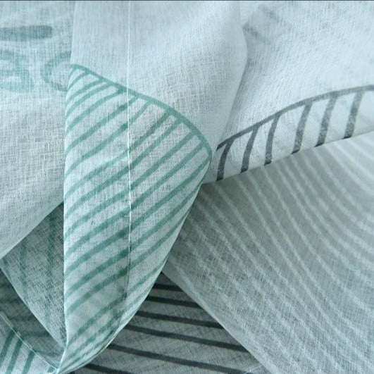 Tenda Voile Moderna con Foglie Stilizzate