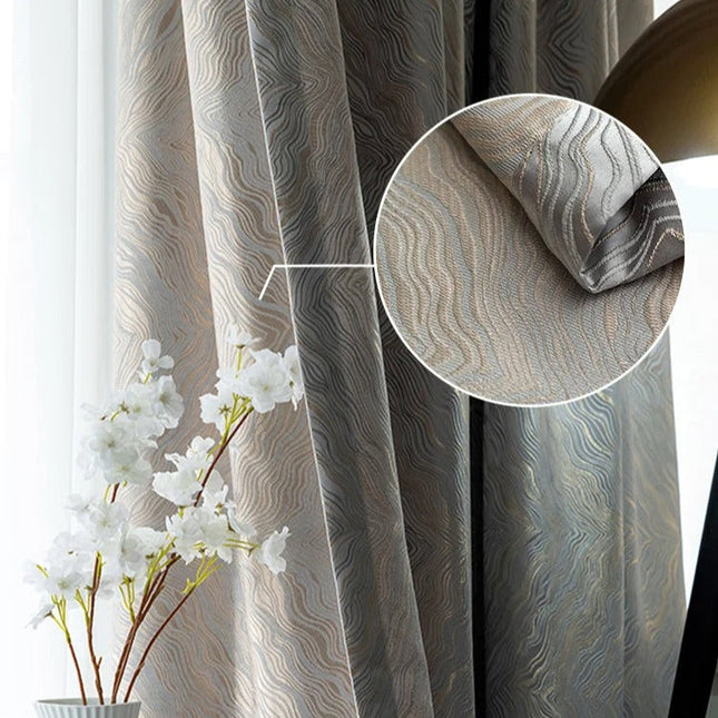 Tenda oscurante jacquard motivo argento