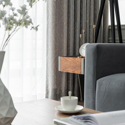 Tenda oscurante jacquard motivo argento