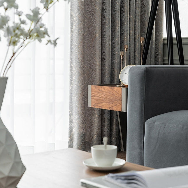 Tenda oscurante jacquard motivo argento