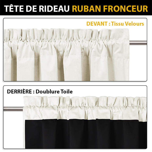 Tenda Oscurante in Velluto Bianco Termica