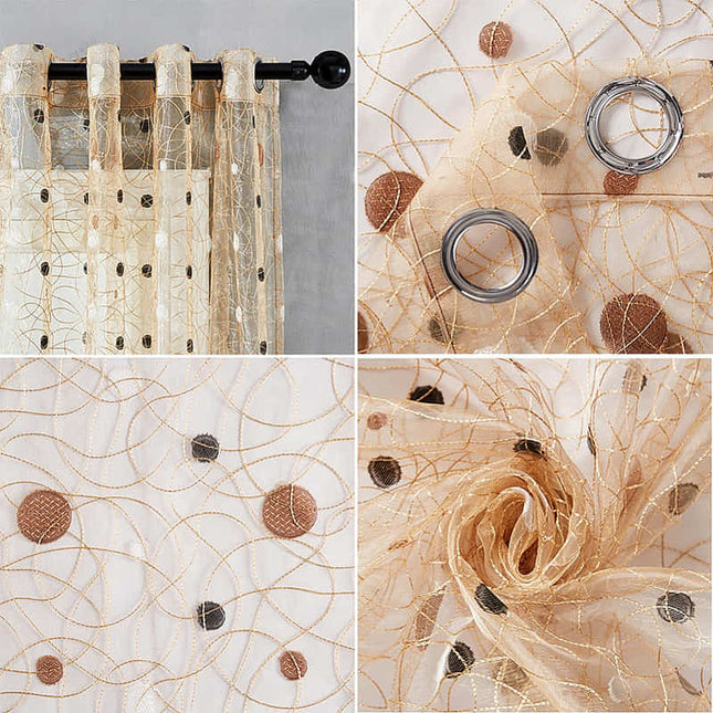 Tenda velata marrone con motivo rami