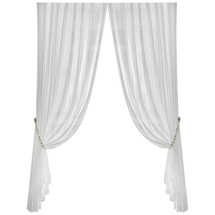 Tenda velata bianca motivo a spina
