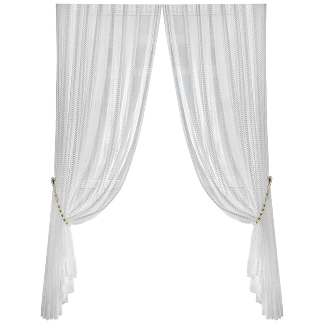 Tenda velata bianca motivo a spina