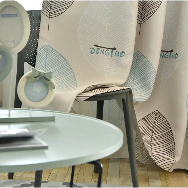 Tenda oscurante moderna foglie stilizzate