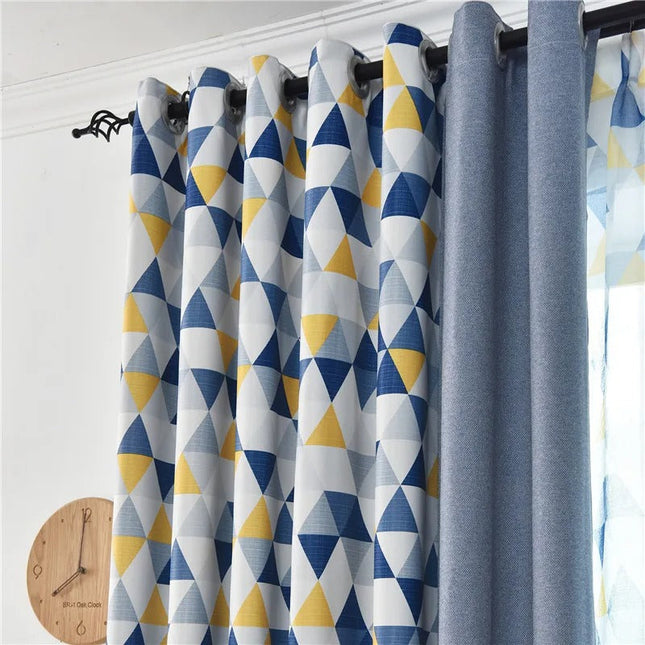 Tenda oscurante moderna motivo geometrico
