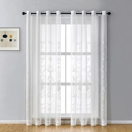 Tenda Voile Jacquard con Disegno Damascato