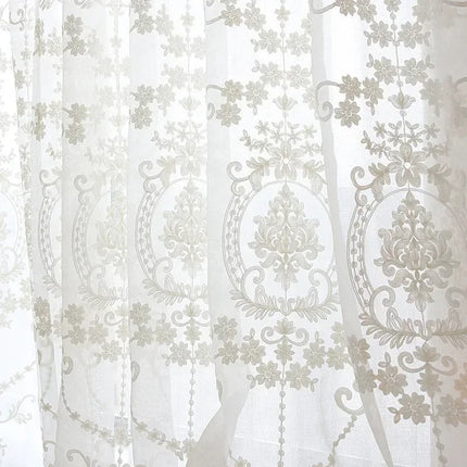 Tenda Voile Jacquard con Disegno Damascato