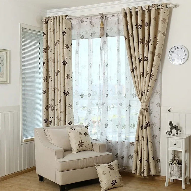 Tenda Oscurante con Fiori Stilizzati Moderni
