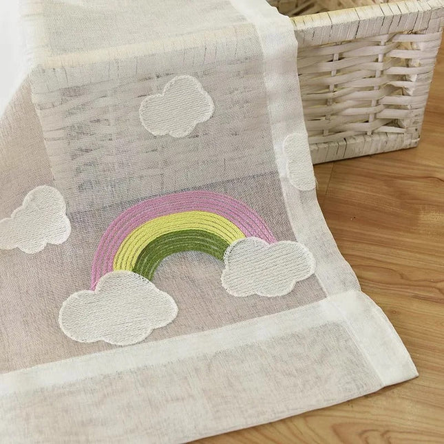 Tenda Voile Ricamata con Arcobaleni Bambini