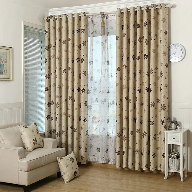 Tenda Oscurante con Fiori Stilizzati Moderni
