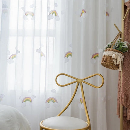 Tenda Voile Ricamata con Arcobaleni Bambini
