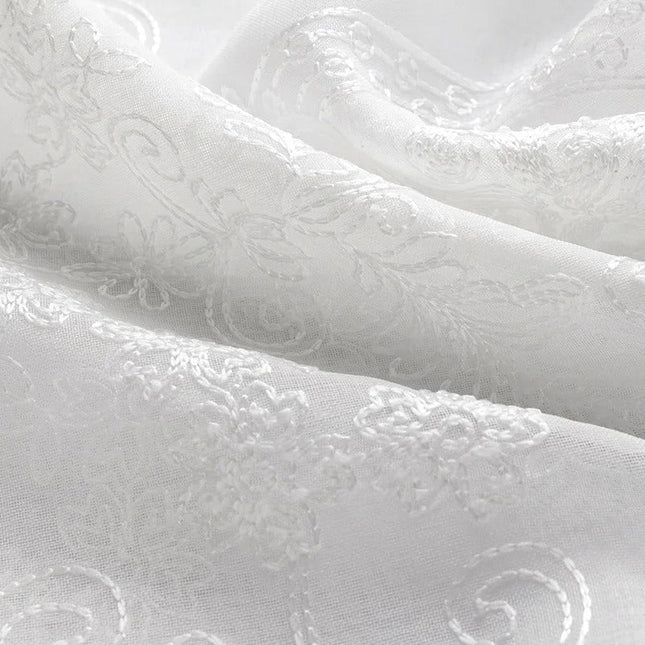 Tenda Voile Jacquard con Disegno Damascato