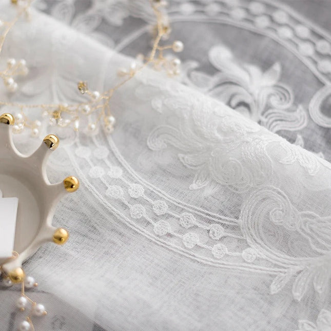 Tenda Voile Jacquard con Disegno Damascato