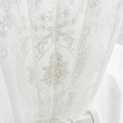 Tenda Voile Jacquard con Disegno Damascato