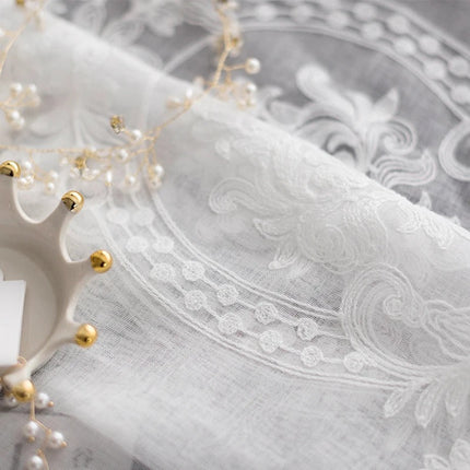 Tenda Voile Jacquard con Disegno Damascato