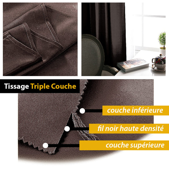 Tenda Semi Oscurante Marrone per Soggiorno