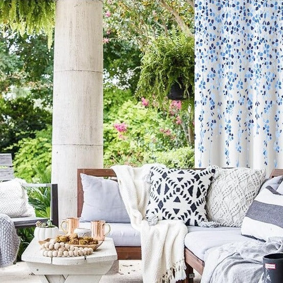 Tenda per soggiorno con motivo floreale