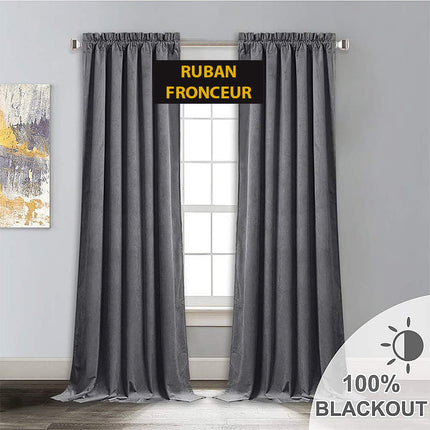 Tenda oscurante velluto grigio scuro