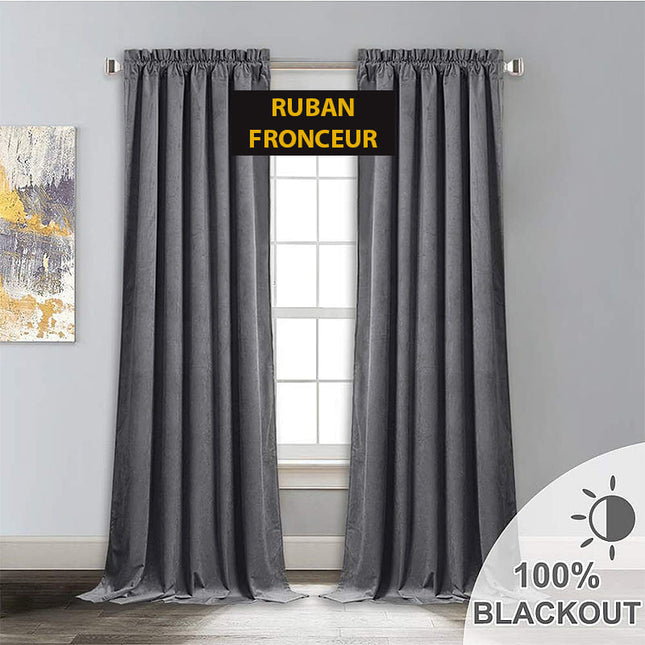 Tenda oscurante velluto grigio scuro