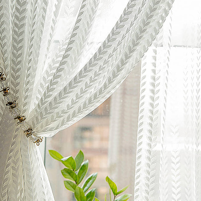 Tenda velata bianca motivo a spina