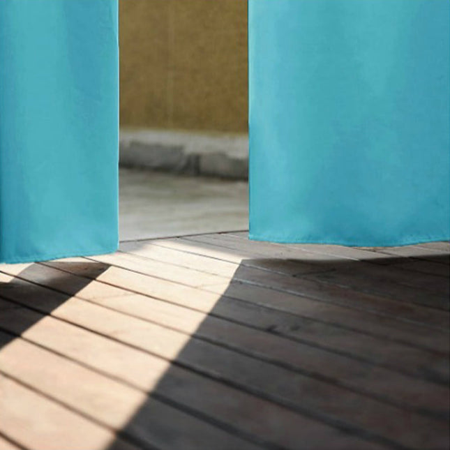 Tenda da esterno azzurra con passanti