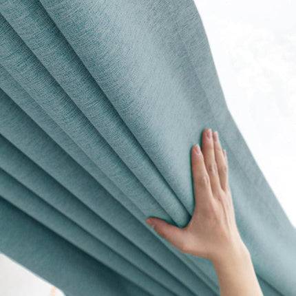 Tenda Oscurante Blu Petrolio Effetto Lino