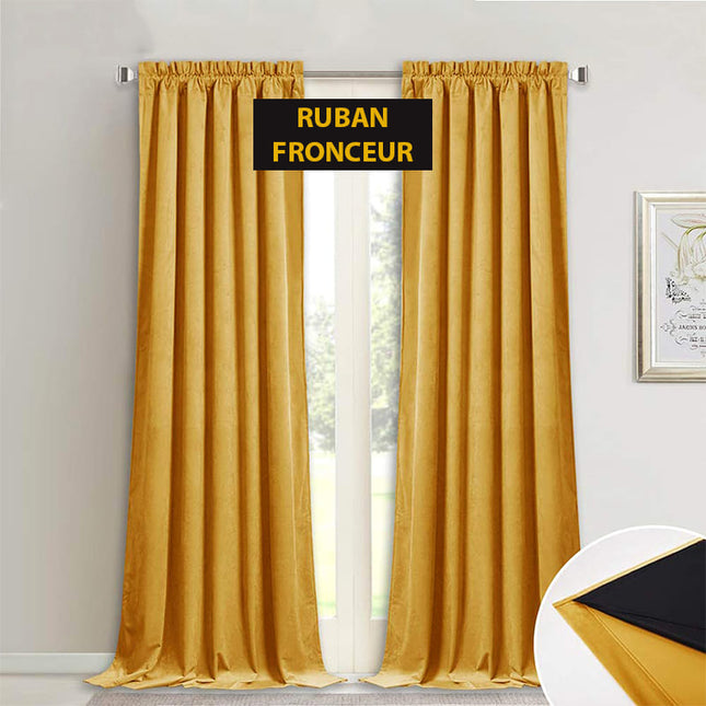 Tenda Oscurante in Velluto Giallo Senape