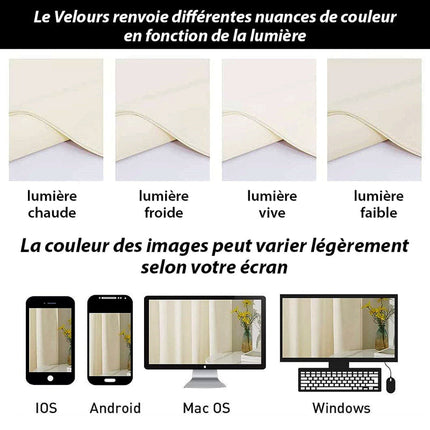 Tenda Isolante Termica Effetto Velluto Avorio