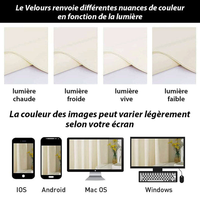Tenda Isolante Termica Effetto Velluto Avorio
