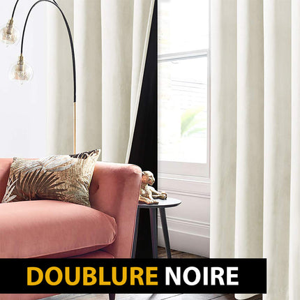 Tenda Oscurante in Velluto Bianco Termica