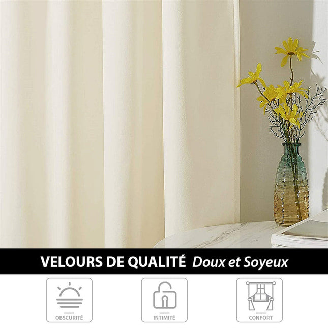 Tenda Isolante Termica Effetto Velluto Avorio