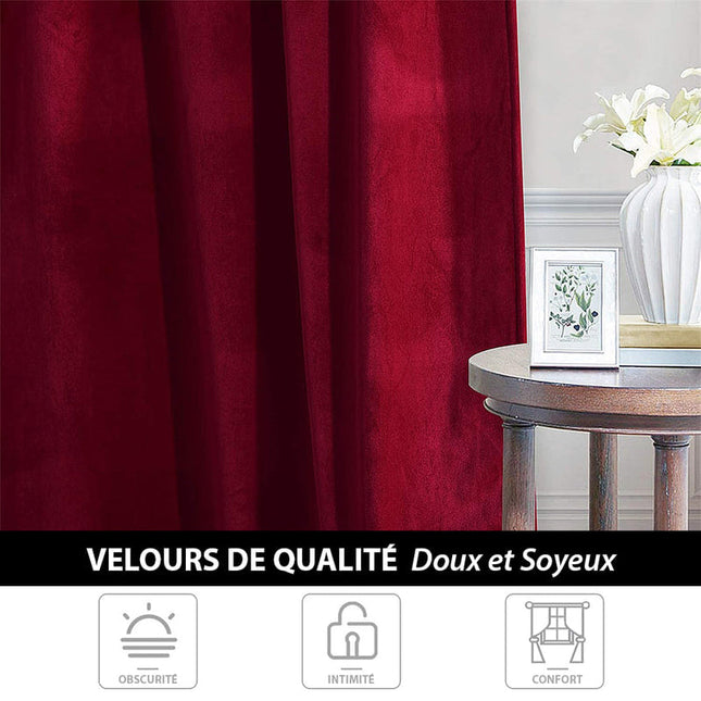 Tenda termica in velluto bordeaux